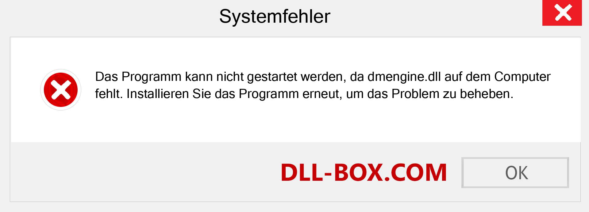 dmengine.dll-Datei fehlt?. Download für Windows 7, 8, 10 - Fix dmengine dll Missing Error unter Windows, Fotos, Bildern